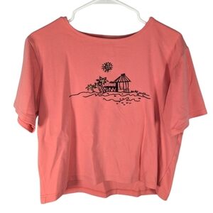 Vintage Palm Grove boho vacation beachy coastal Tshirt size woman's medium